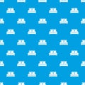 Double bed pattern vector seamless blue Royalty Free Stock Photo