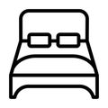 Double Bed Vector Thick Line Icon For Personal And Commercial Use