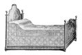 Double Bed - 1905 Vintage Illustration Royalty Free Stock Photo