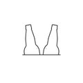 Double beer icon. Two beer bottles together. Editable isolated linear vector illustration, logo and clipart. Royalty Free Stock Photo