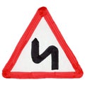 double bend sign illustration isolated over white