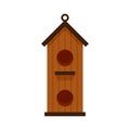 Double bird house icon flat isolated vector