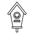 Double bird house icon, outline style