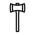 double bit axe blade line icon vector illustration