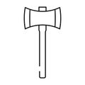 double bit axe blade line icon vector illustration Royalty Free Stock Photo