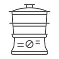 Double boiler thin line icon, Kitchen appliances concept, steamer sign on white background, Double boiler icon in