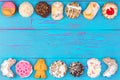 Double border of colorful cookies or biscuits Royalty Free Stock Photo