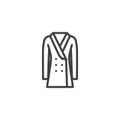 Double-breasted coat line icon