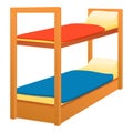 Double bunk bed icon, cartoon style