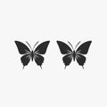 Double butterfly vector art with simple elegant style black silhouette Royalty Free Stock Photo