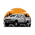 Double cabin overland off road vector illustration