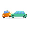 Double Car Accident Icon, Cartoon Style