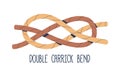 Double Carrick Bend Is A Robust, Reliable Nautical Knot Used To Join Two Ropes Securely, Reducing Slippage