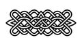 Double Celtic Knot Border, Symmetric Interlocking Design, vector design Generative AI Royalty Free Stock Photo