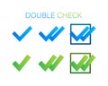 Double check, great design for any purposes. Vector logo illustration. Tick symbol.