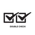 Double check icon isolated on white background