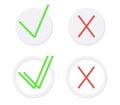 Double check icon, check mark and reject icon