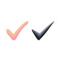 Double checkmark icon. Verified approval symbol. Confirmation tick Vector. Twin selection choice. Royalty Free Stock Photo