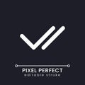 Double checkmark pixel perfect white linear ui icon for dark theme