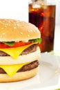 Double cheese burger Royalty Free Stock Photo