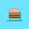 Fast Food Edition Burger Wuth Extra Patty and Melt Cheese Royalty Free Stock Photo