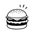 Double cheeseburger drawing Royalty Free Stock Photo