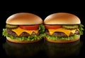 Double Cheeseburgers That Demand a Bite Royalty Free Stock Photo