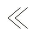 Double chevrons icon vector. Previous line symbol.