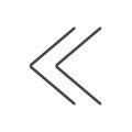 Double chevrons icon vector. Previous line symbol.