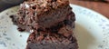 Double chocolate brownies close up picture Royalty Free Stock Photo