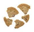 Double chocolate chip cookie broken on a white background Royalty Free Stock Photo