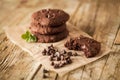 Double chocolate chip cookies Royalty Free Stock Photo