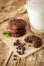 Double chocolate chip cookies Royalty Free Stock Photo