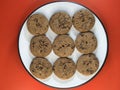 Double Chocolate chip cookies on a plate