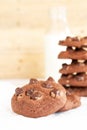 Double chocolate chip cookies Royalty Free Stock Photo