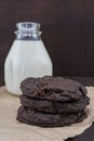 Double Chocolate Cookies with White Milk Royalty Free Stock Photo