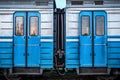 Double closed automatic doors of train