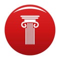 Double columned column icon vector red Royalty Free Stock Photo