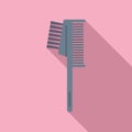 Double comb brush icon flat vector. Beauty salon tool