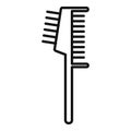 Double comb brush icon outline vector. Beauty salon tool