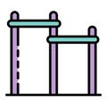 Double crossbar icon color outline vector