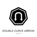 double curve arrow icon in trendy design style. double curve arrow icon isolated on white background. double curve arrow vector Royalty Free Stock Photo