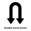Double Curve Arrow icon vector isolated on white background, log Royalty Free Stock Photo