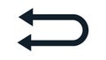 Double Curved Return or Undo Arrows Icon Vector, vector design Generative AI Royalty Free Stock Photo