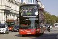 double-deck bus with open roof and observation deck for tourists