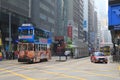 Double deck tram, central, hong kong , china 19 Feb 2012