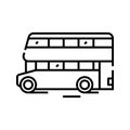 Double decker bus line icon, concept sign, outline vector illustration, linear symbol. Royalty Free Stock Photo