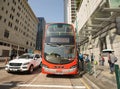 Double decker bus on Nathan Street in Kowloon, Hong Kong Royalty Free Stock Photo