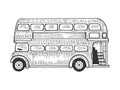 Double decker bus sketch vector illustration Royalty Free Stock Photo