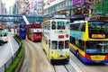 Double-decker tram in Hong Kong.